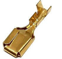 КЛЕММА НОЖЕВАЯ ГНЕЗДО НЕИЗОЛ 6.3мм/1.5-2.5мм2 (3.8x7.5x20мм) ЛАТУНЬ (с замком (Фиксатор) DJ621-B6.3A