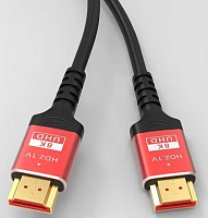 КАБЕЛЬ HDMI "шт" - HDMI "шт" 8K/60Гц, 4K/120Гц HDMI 2.1v красный-позолоченный 1.0м Разрешение: 8K/4K/2K HD