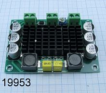 Аудио усилитель цифр. Моно (1 канал:1х100W) D класс ( на чипе TPA3116D2 ) ( XH-M542 ) U пит=12-26v; отношение сигнал/шум: 100дБ; габариты: 79х54х16мм 