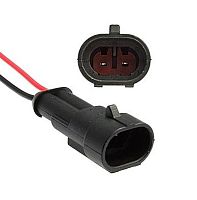 Разъем герметичный 2-х контактный (2PIN) (IP67) AMP (гнездо) с проводами (красн/черн) сеч.0.75мм*(18AWG 200mm ) серия:1.5 (DJ7021-1.5-11)