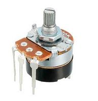 РЕЗИСТОР 2W Переменный  B500K 3pin (+2pin (5pin) с выключателем) WH138-4 KC  металичелл. вал круг накатка L=00мм, d=6мм    