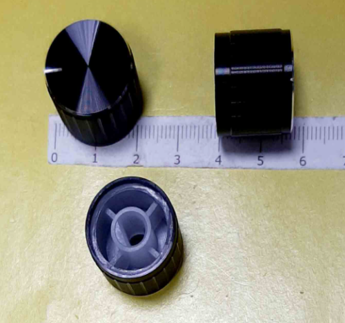 РУЧКА для переменного резистора D21ММ ПОЛУКРУГ Черная  