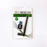 Wi-Fi АДАПТЕР USB 2.0 802.11N 150Mbps "W03"; IEEE802.11n; IEEE802.11g; IEEE802.11b; поддержка Windows7/XP/Linux/MAC; С антенной; материал: пластик; цв