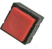 Кнопка квадратная, 2pin, OFF-(ON) без фиксации, 50V 0.25A, нормально разомкнут, корпус: красный (PBS-18B)