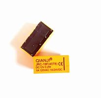 Реле э/м DC12V 2A 8pin, пайка (PCB), Контакты: 2 перекл.группы (2С) (30VDC/2A; 125VAC/1A) 20x10x11,5мм (QIANJI JRC-19F-12VDC)