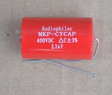 Конденсатор металлоплёночный HI-FI   3.3 mkF 400V AUDIOPHILER HI-FI AUDIO в фильтрах АС (5%) размер d=20х L-32 мм MKP-CYCAP