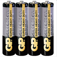 БАТАРЕЙКА  R03  (AAA/ MN2400)  1,5V  Солевая  GP SUPERCELL  (Цена за1шт.)