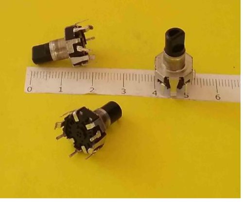 Энкодер  5pin 13х5мм (L=15мм) пласт. ручка, п/круг без наката, с кнопкой (Энкодер №22 с кнопкой original L=15mm) энкодер, корпус круглый    Шаттл а/м 