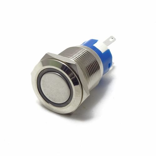 Антивандальная кнопка круглая, 5pin, OFF-(ON), 12V 5.0A, под гайку М19, под пайку, подсв.:зеленый, d:19мм Фланец: 22мм (SC-985) Антивандальная кнопка круглая, 5pin, OFF-(ON), 12V 5.0A, под гайку М19, под пайку, подсв.:зеленый, d:19мм Фланец: 22мм (SC-985)