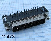 DRB-25MA штекер 25PIN на плату (горизонтальный угловой двухрядный) LPT-порт (D-SUB
