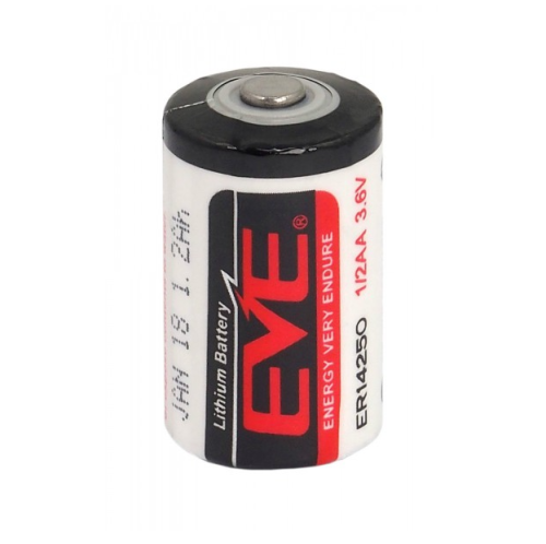 БАТАРЕЙКА ЛИТИЕВАЯ  14250 3.6V 1200mAh ER14250 (1/2AA)  Li-SOCl2 (литий-тионилхлоридные) EVE ENERGY  рабоч.t: -55+85°C разм: 14х25mm  фото 2