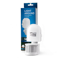 Датчик движения накладной Camelion LX-03C/Wh  AC220V;  1200W; вр: 5сек-9мин;   IP44  фотореле Радиус действия: 9м  Угол обнаружения :180 °  Час