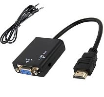 КОНВЕРТЕР HDMI в SVGA (In: HDMI (штек); Out: SVGA (гн.))+AUX Аudio-3.5 стерео L/R ( 0,5м)