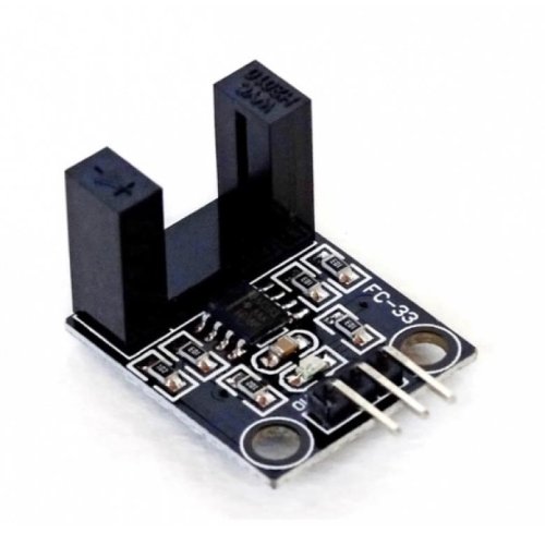 Датчик скорости-оптопара для ARDUINO оптический щелевой инфракрасный. Усилитель выполнен на компараторе LM 393. Ширина просвета для диска с прорезями=