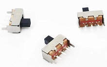 Переключатель движковый (ползунковый), 3pin, 2 полож., ON-ON с фиксацией, 50V 0.5A, под пайку, 12x5,5x5,5мм, L=4мм, DIP, корпус: стальной (SS-12F44-G4