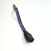 Разъем 4pin (гнездо под "ёжик") с проводом 75мм 37581 Соединитель для RGB св/д ленты (10мм) ( 4pin/10мм-90мм/под ежик-провод C4P-10 ) <LED>