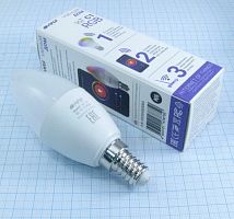 Умная LED лампочка Wi-Fi HIPER IoT C1 RGB; форма лампы: Candle (свеча); тип цоколя: E14; поверхность лампы: матовая; технология