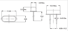 Кварцевый резонатор 3,579545 MHZ 2pin <лодочка> HC49S (HC-49S) (Кварц) проволочн. выводы