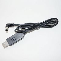 КОНВЕРТЕР-ПЕРЕХОДНИК  5V / 12V 1A  Вход: USB-AM - 5Vdc; Выход: Штекер угловой- 5.5*2.1/2.5) (Длина кабеля- 1,3м); Для подключения маломощных устройст