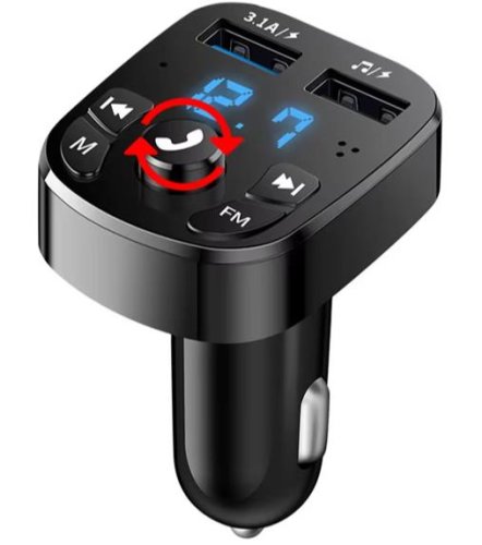 Автомобильный FM-Модулятор (трансмиттер) BSXY-8 (Bluetooth 2.0(5м)/ MP3/ AUX) In:12-24V (авто прикур)