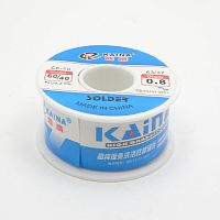ПРИПОЙ  0,8 мм  100 гр. (катушка) ПОС-60 с флюсом 2% 60/40 Олово- 60%; Свинец- 40%; Тпл.=190°С; KAINA SOLDER