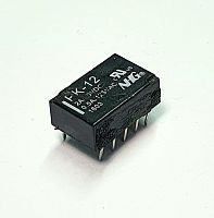 Реле э/м DC12V 2A 10pin, пайка (PCB), Контакты: 2 перекл.группы (2С) (30VDC/2A; 125VAC/0.5A) 13x9x4мм (PK-12)