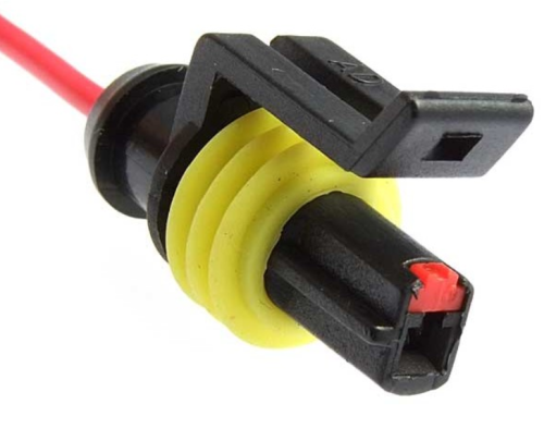 Разъем герметичный 1 контактный (1PIN) (IP67) (гнездо) с проводами (черн) сеч.0.75мм*(DJ7011-1.5-21 (18AWG 200mm) серия:1.5 