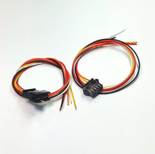 РАЗЪЕМ (комплект) 5pin, SM2,54-5P с проводами L=30см, Штекер/ Гнездо (черный с замком). (красн/черн/бел/желтый/оранжевый)