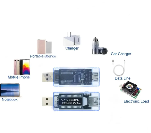 USB ТЕСТЕР напряжения и тока+подсчет емкости заряж. аккум  U=4,0 -20,0V(10mV): A=0 -3A (10mA) Предназначен для измерения напряжения на выходе USB  фото 4