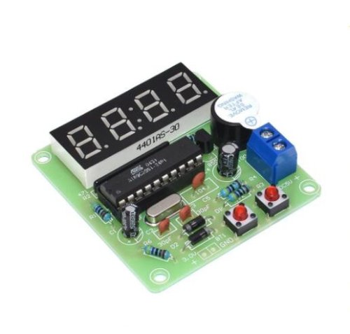 КОНСТРУКТОР LED - часы  AT89C2051 YSZ-4  КОМПЛЕКТ деталей; Uпит.=3.7-5.5V; 4-х разряд.7сегм.инд; 2 будильника; красный LED-дисплей; секундомер; фото 2
