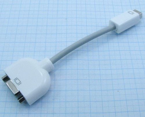 КОНВЕРТЕР Mini DVI "шт" - VGA "гн" 70мм (Переходник, Адаптер Mini DVI / VGA для компьютеров MAC)