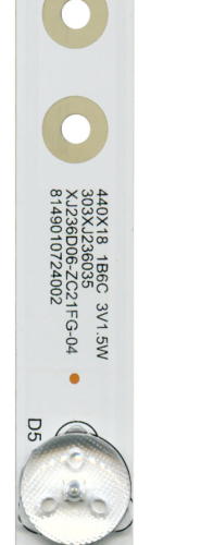 Светодиодная планка для подсветки ЖК панелей 24" (3V) (6линз) XJ236D06-ZC21FG-04 (440 мм, 6 линз) фото 3
