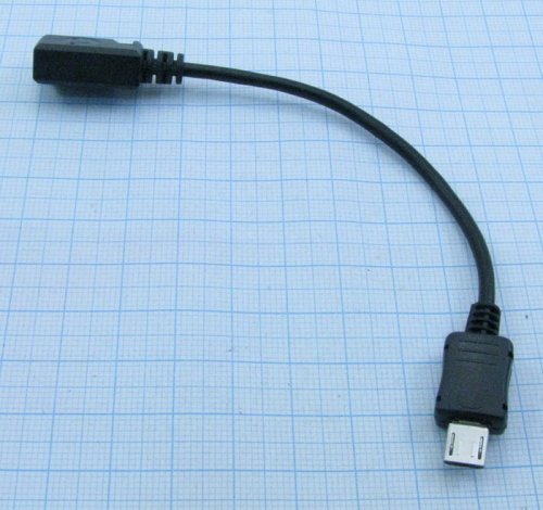 ПЕРЕХОДНИК microUSB (M) на miniUSB (F) 0.1m (переходник DX2 ) (MiniUSB-F to micro USB-M 0.1m)