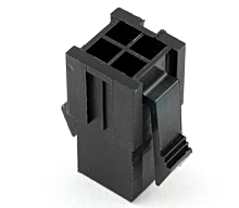 КОРПУС РАЗЪЕМА питания низковольт 4pin шаг 3.0мм (MICRO-FIT) гнездовая часть MMF-2x2M (ответная штыревая часть MMF-2x2F) с фиксац