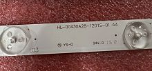 Светодиодная планка для подсветки ЖК панелей 43" SHIVAKI / BBK 43" (3V) HL-00430A28-1201S-01 A2 (12 светод. с линзами), разъем сбоку 3PIN, на 