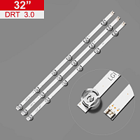 Светодиодная планка для подсветки ЖК панелей 32" 6V (6+6+6линз) DRT 3.0 32" AB type Rev0.2 (комплект 3 планки по 590 мм 6 линз) 6916L-1975A  разъём 2P