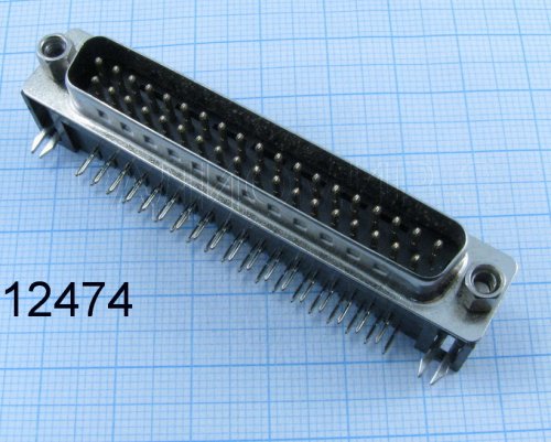 DRB-37MA штекер 37PIN на плату (горизонтальный угловой двухрядный) LPT-порт (D-SUB)