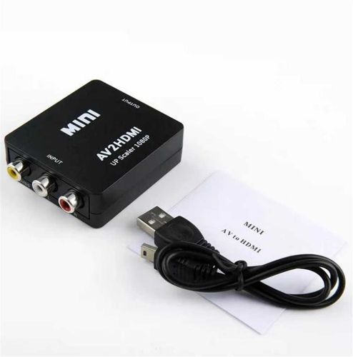 КОНВЕРТЕР AV в HDMI (AV2HDMI) (In: AV (3RCA) 1RCA -CVBS (композит.видео) +2 RCA L/R (звук); Out: HDMI ) цвет:черный