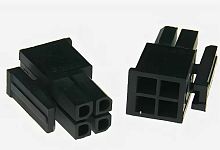 КОРПУС РАЗЪЕМА питания низковольт 4pin шаг 3.0мм (MICRO-FIT) штыревая часть MMF-2x2F (ответная гнездовая часть MMF-2x2M) с фиксац