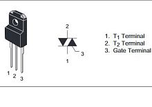 Симистор BCR8PM-12L  8A 600V  IGT-30mA(20mA) (BCR8PM-14L=700V) (CR12PM-12L=12A) (ACST8) TO220F-3