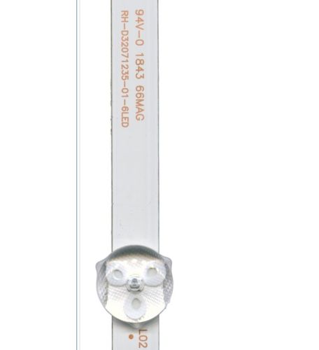 Светодиодная планка для подсветки ЖК панелей 32" (6линз) RH-D32071235-01-6LED (590х10 мм, 6 линз, 6-ти вольтовые светодиоды) фото 2