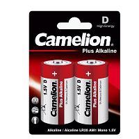 БАТАРЕЙКА R20 (LR20) "D" 1,5V Alkaline CAMELION PLUS ALKALINE  ( Плееры, фонари, фотовспышки, электронные игрушки, переносные ТВ... )  
