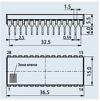 Микросхема INA84C81AN (PCA84C81AN/1568ВГ3) DIP28 TV Витязь 