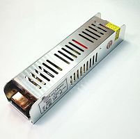 Блок питания для св/д техники, 24V, 5.0A, 120W, разъем под болт, Strait (узкий), 188x46x38мм, IP22, вх: AC 110-240V, вх. разъем: разъем под болт, мета