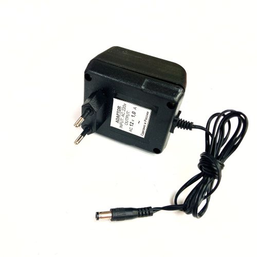 Блок питания трансформаторный, 12V,  1.0A, 12W, штекер: 5,5 х 2,1мм, вх: AC 220-250V, пластик