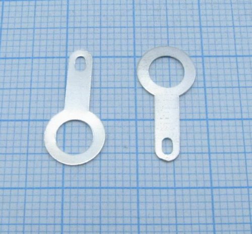 КЛЕММА-ЛЕПЕСТОК КОЛЬЦЕВАЯ ПОД  М5  НЕИЗОЛ d=5,2mm/D=9mm/L=18mm  (Под пайку) ST-5LT   (Лепесток  1-1-5.2-18)  Клемма-кольцо
