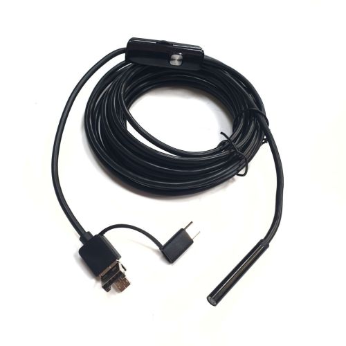 ВИДЕОЭНДОСКОП Гибкая камера, "Android 3 in 1" (microUSB + USB + Type-C) (d=5,5мм/жесткий кабель- 5м) IP67 HD 640*480/1280*720; подсветка регулируемая фото 2 ВИДЕОЭНДОСКОП Гибкая камера, "Android 3 in 1" (microUSB + USB + Type-C) (d=5,5мм/жесткий кабель- 5м) IP67 HD 640*480/1280*720; подсветка регулируемая фото 2