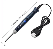 ПАЯЛЬНИК   8W  5V (USB) BT-8U ( Мини ) (жало-32679) Пит.через USB; ручка-термостойкий пластик; керамич.нагреват; скор.разогр.-15сек/ охлажд.-30сек 