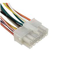 Разъем питания низковольт 12pin шаг 4.2мм (MINI-FIT) (MX5557) с проводами 18 AWG (0.75 кв.мм) (штыревая часть MF-2x6F wire 0.3m) (ответная гнездовая ч