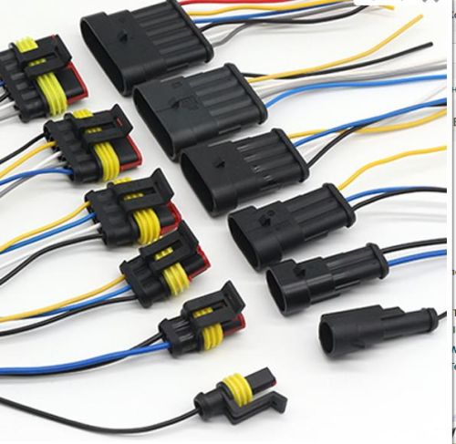 Разъем герметичный 5-ти контактный (5PIN) (IP67) (ГНЕЗДО) с проводами(черный/красный/синий/зеленый/белый) сеч.0.75мм*(18AWG  200мм) серия:1.5   DJ705 фото 2